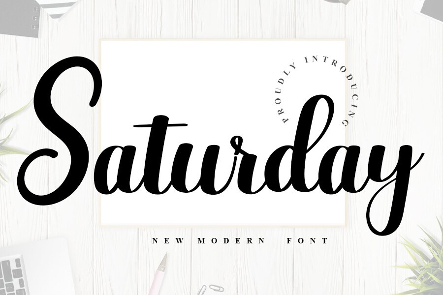 Beispiel einer Saturday-Schriftart