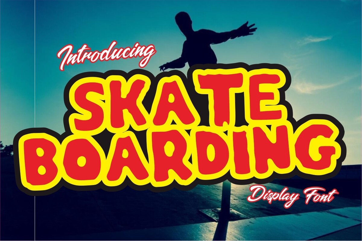 Beispiel einer Skateboarding Regular-Schriftart