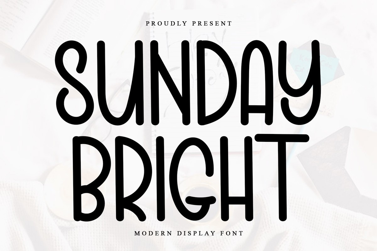 Beispiel einer Sunday Bright-Schriftart