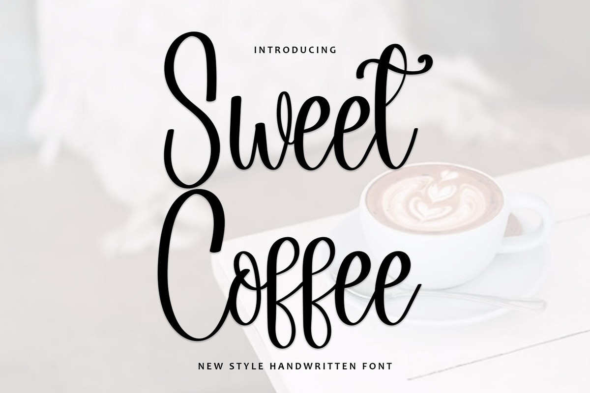 Beispiel einer Sweet Coffee-Schriftart