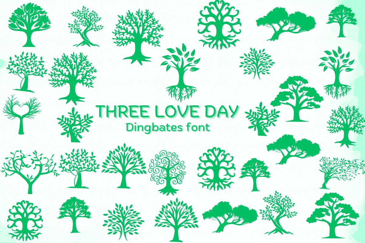 Beispiel einer Tree Love Day Regular-Schriftart