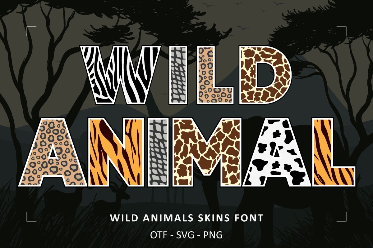 Beispiel einer Wild Animals Skins 5-Schriftart
