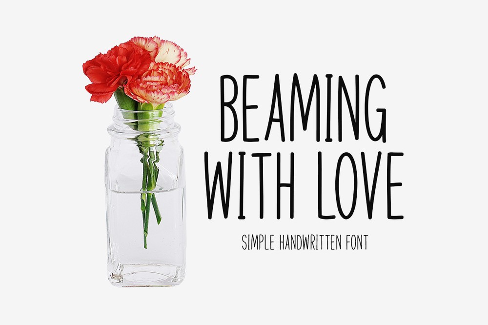 Beispiel einer Beaming with Love Regular-Schriftart