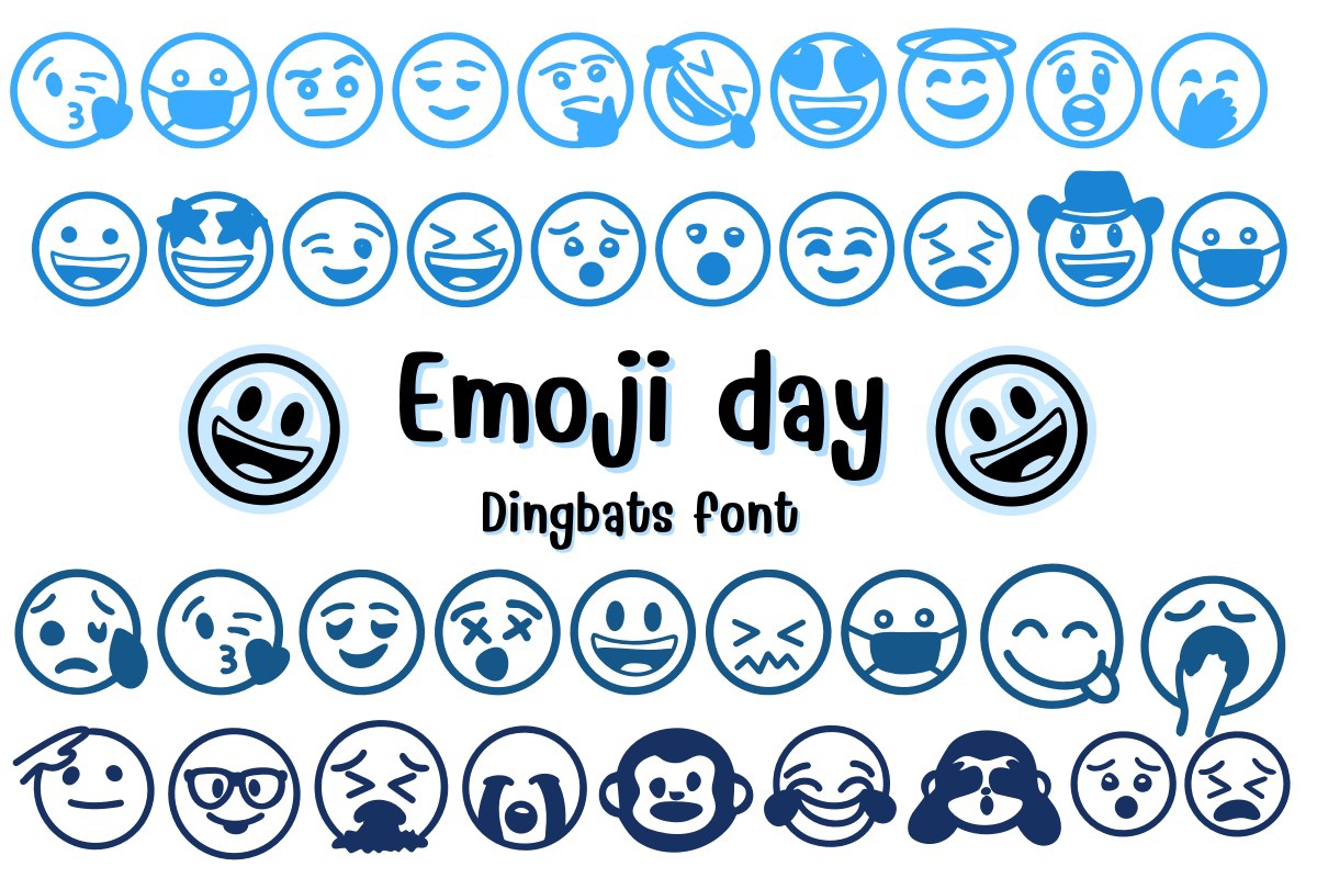 Beispiel einer Emoji Day-Schriftart