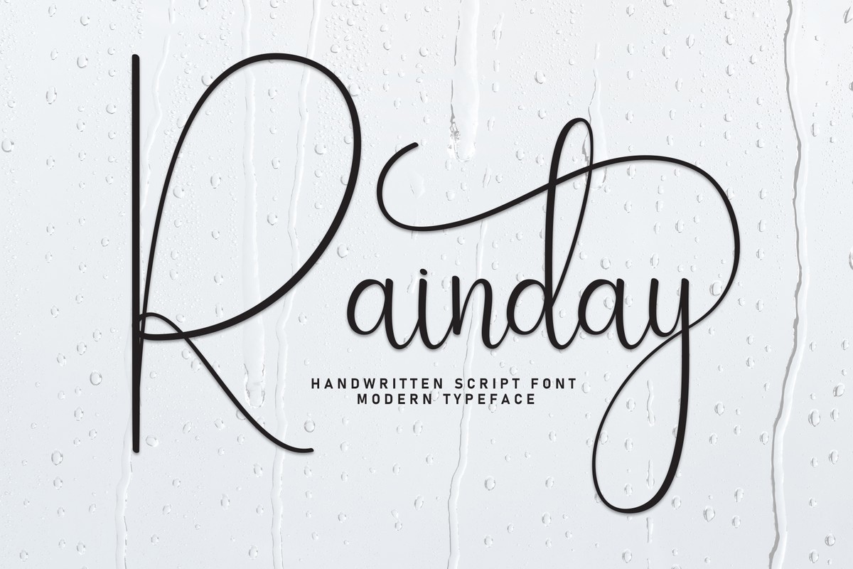 Beispiel einer Rainday-Schriftart