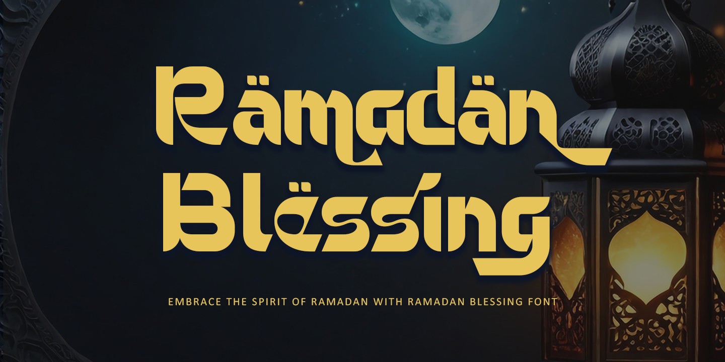Beispiel einer Ramadan Blessing Thin-Schriftart
