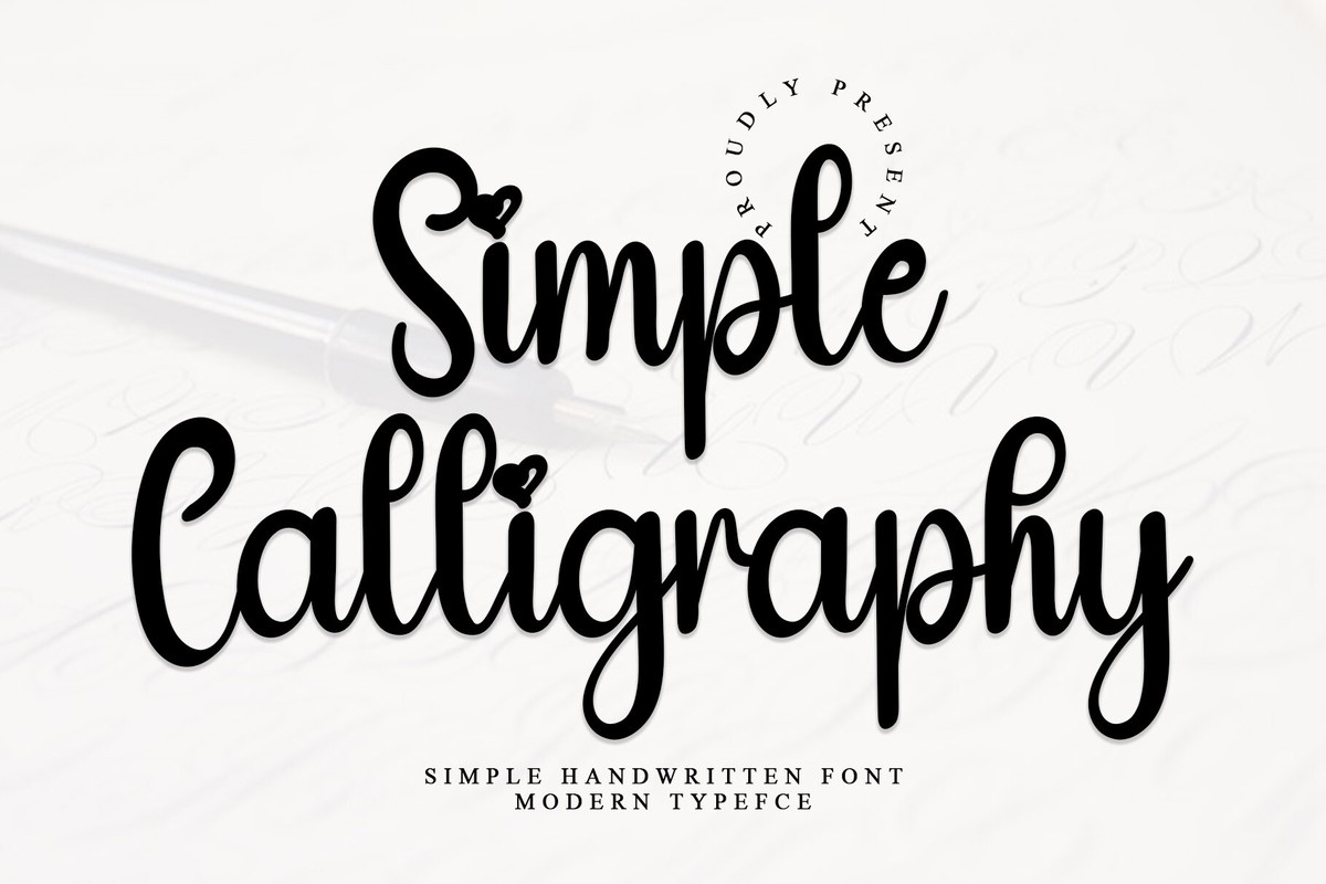 Beispiel einer Simple Calligraphy-Schriftart