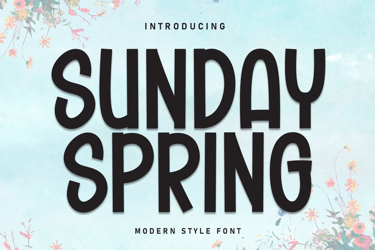Beispiel einer Sunday Spring-Schriftart