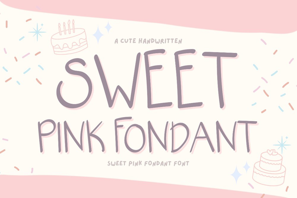 Beispiel einer Sweet Pink Fondant-Schriftart