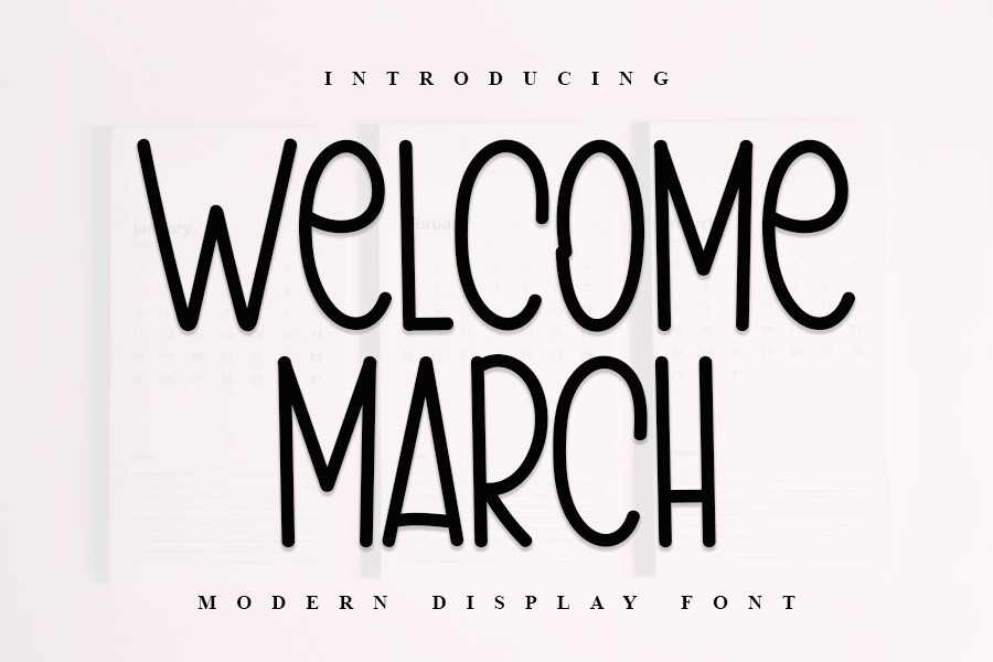 Beispiel einer Welcome March-Schriftart