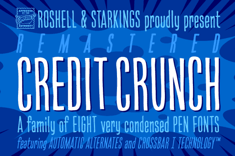 Beispiel einer Credit Crunch-Schriftart