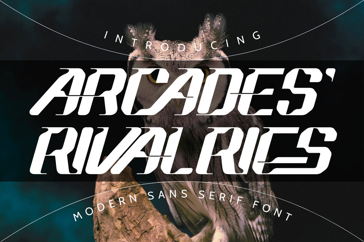 Beispiel einer Arcades Rivalries LIGHT ITALIC-Schriftart