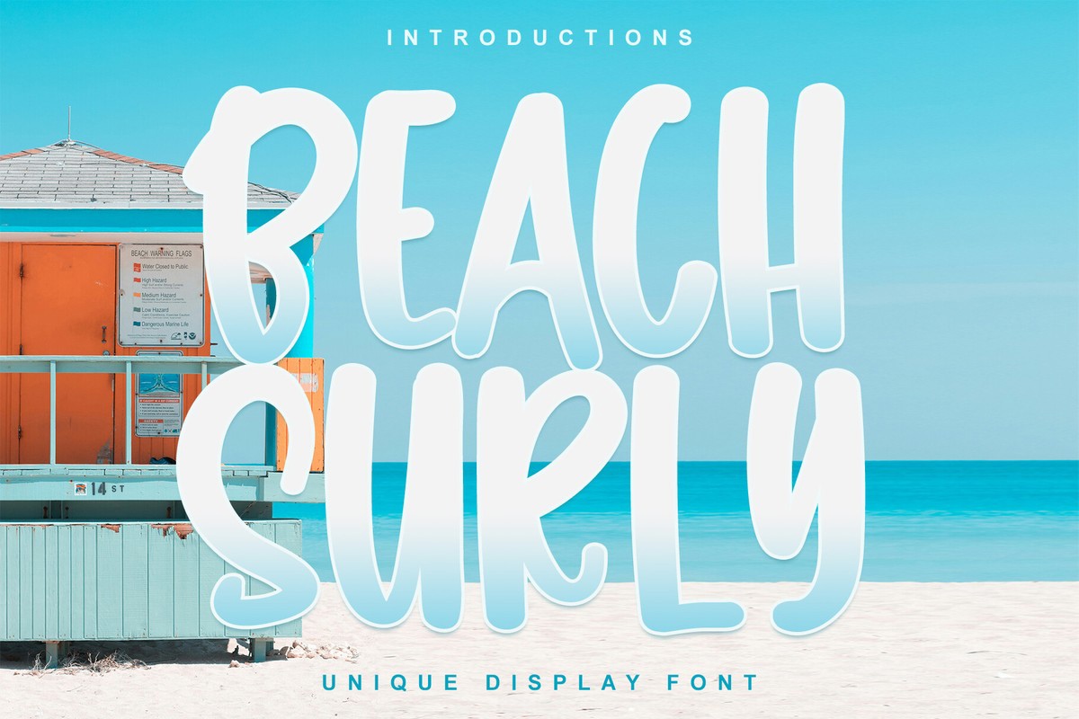 Beispiel einer Beach Surly-Schriftart
