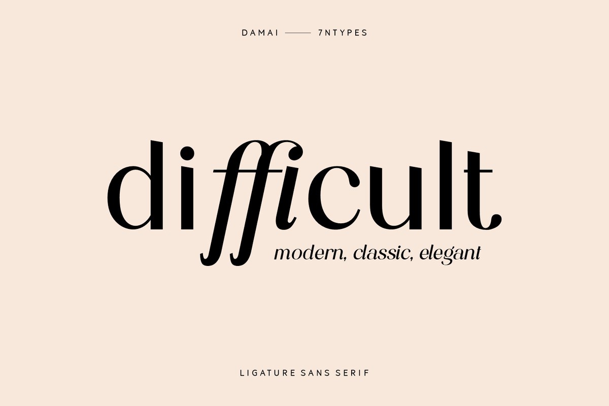 Beispiel einer Difficult Italic-Schriftart