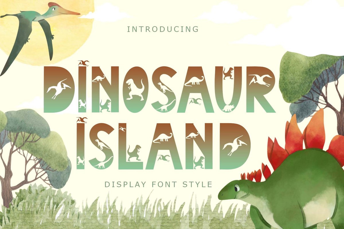 Beispiel einer Dinosaur Island-Schriftart