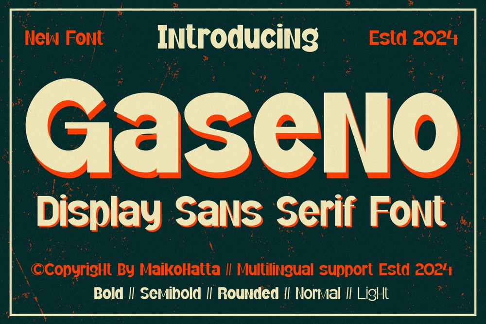 Beispiel einer Gaseno-Schriftart