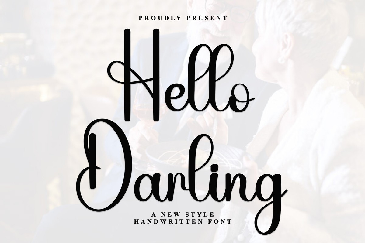 Beispiel einer Hello Darling-Schriftart