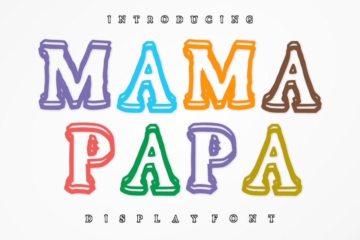 Beispiel einer Mama Papa Regular-Schriftart