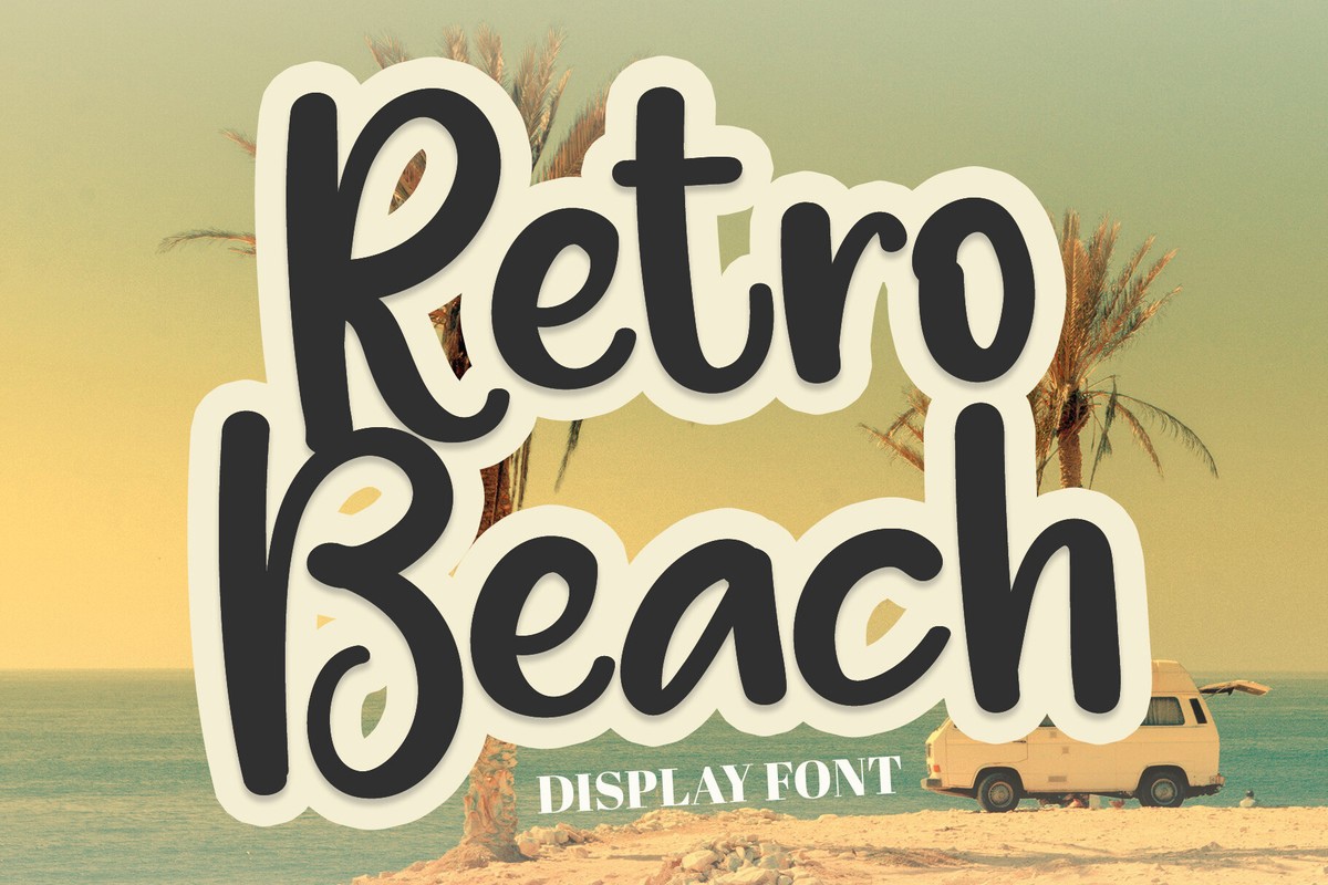 Beispiel einer Retro Beach-Schriftart