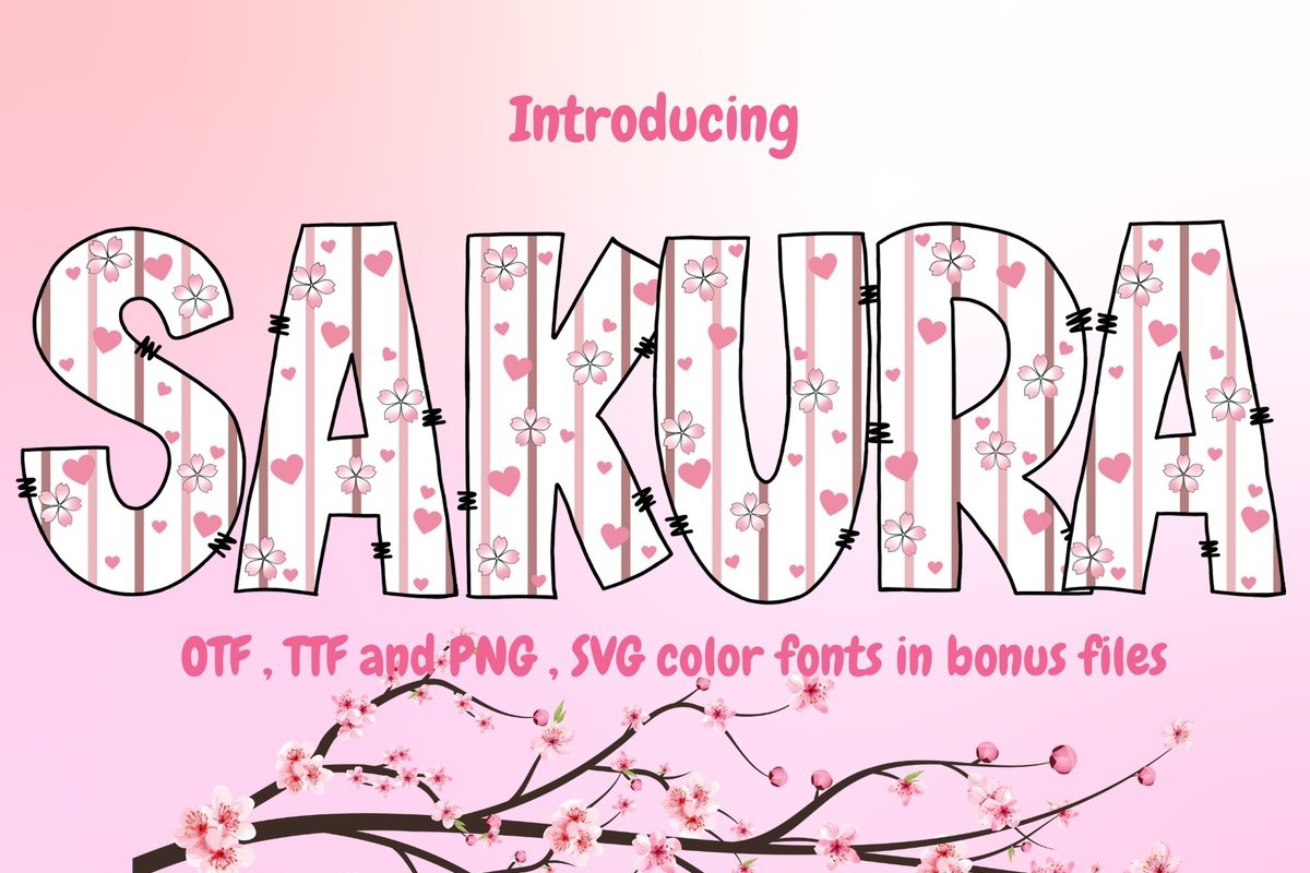 Beispiel einer Sakura Regular-Schriftart
