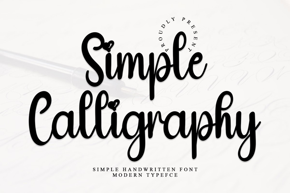 Beispiel einer Simplе Calligraphy-Schriftart