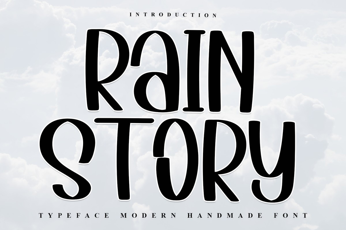 Beispiel einer Rain Story-Schriftart