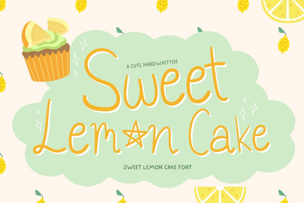 Beispiel einer Sweet Lemon Cake-Schriftart