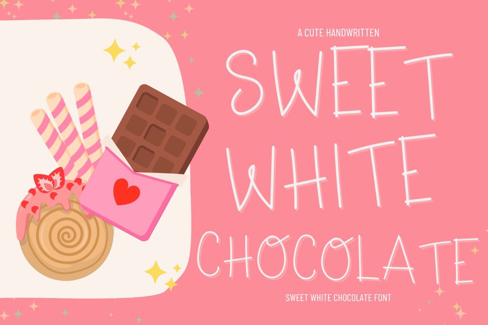 Beispiel einer Sweet White Chocolate-Schriftart