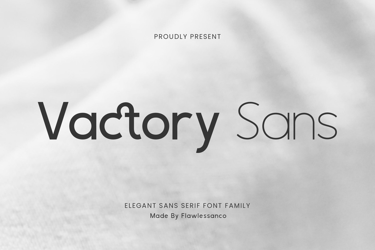Beispiel einer Vactory Sans Extra Light-Schriftart