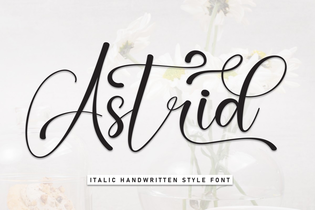 Beispiel einer Аstrid-Schriftart