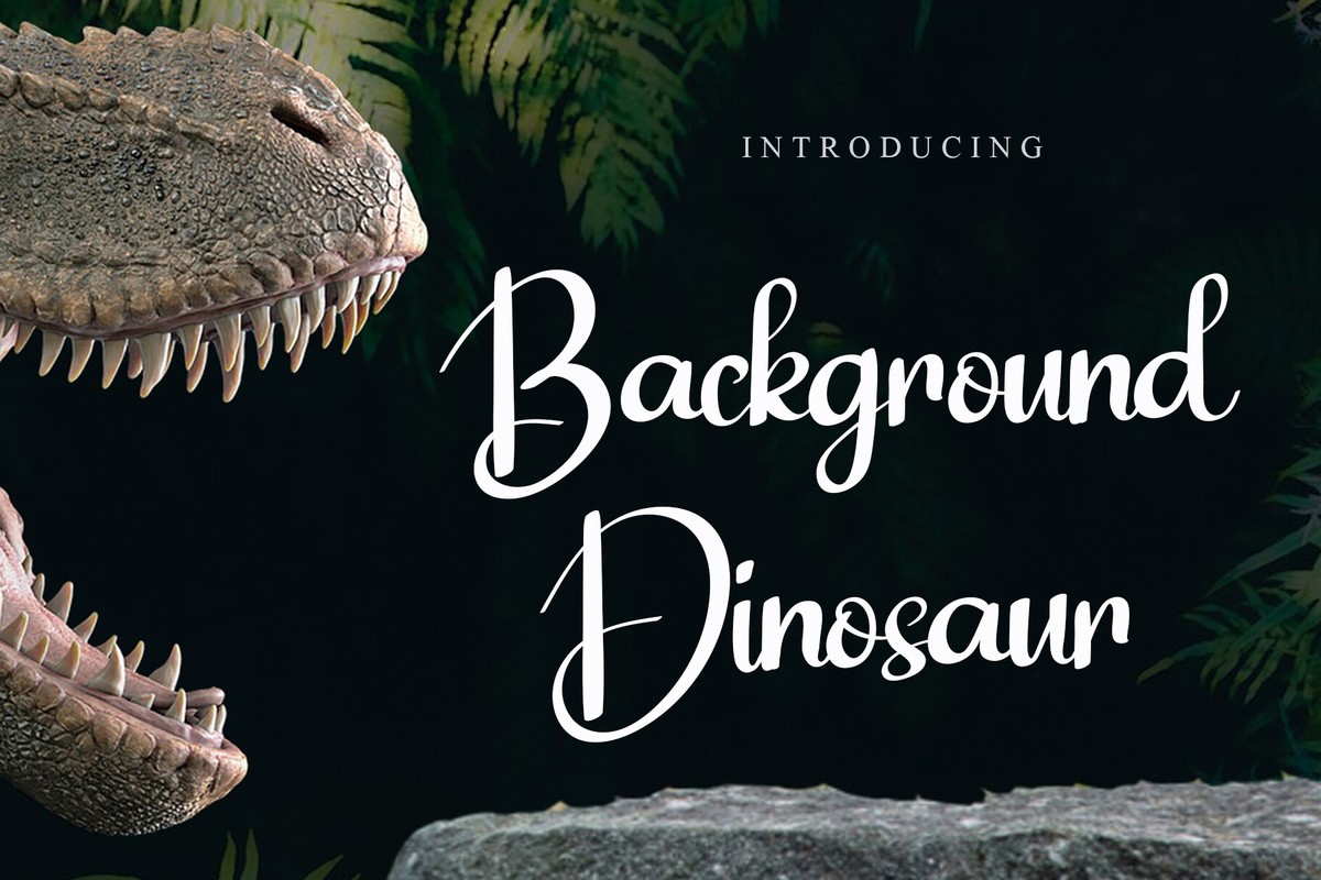 Beispiel einer Background Dinosaur-Schriftart