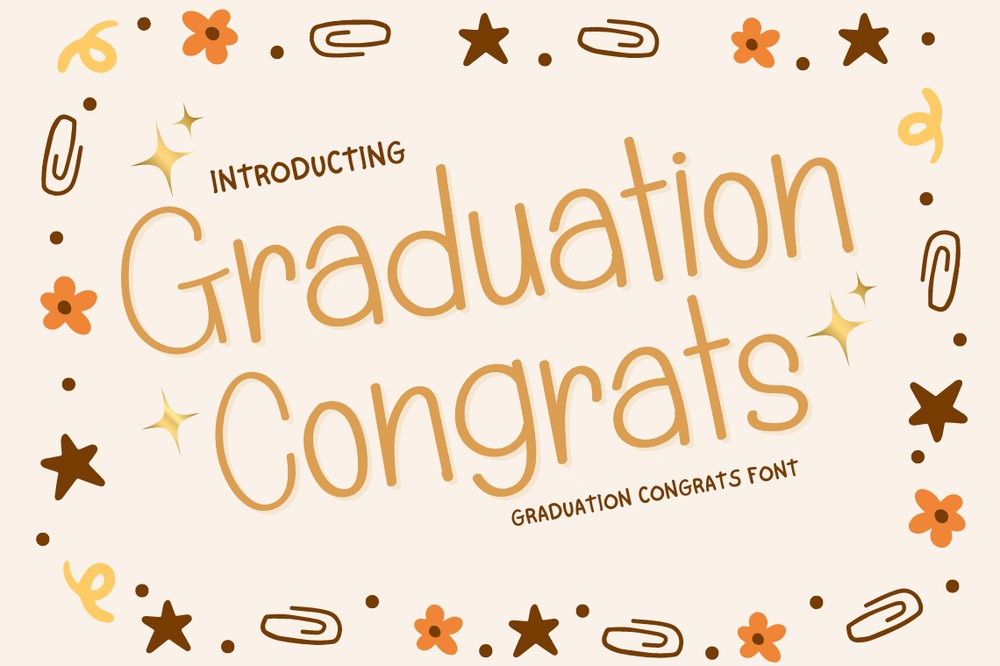 Beispiel einer Graduation Congrats Regular-Schriftart