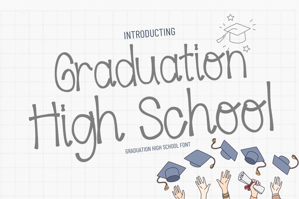 Beispiel einer Graduation High School-Schriftart