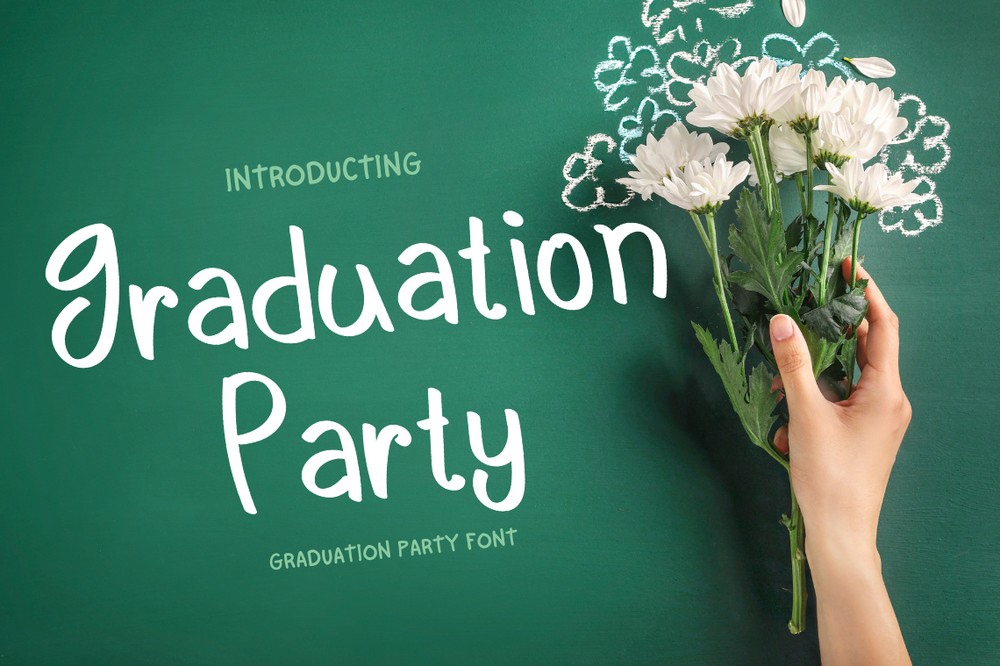 Beispiel einer Graduation Party Regular-Schriftart