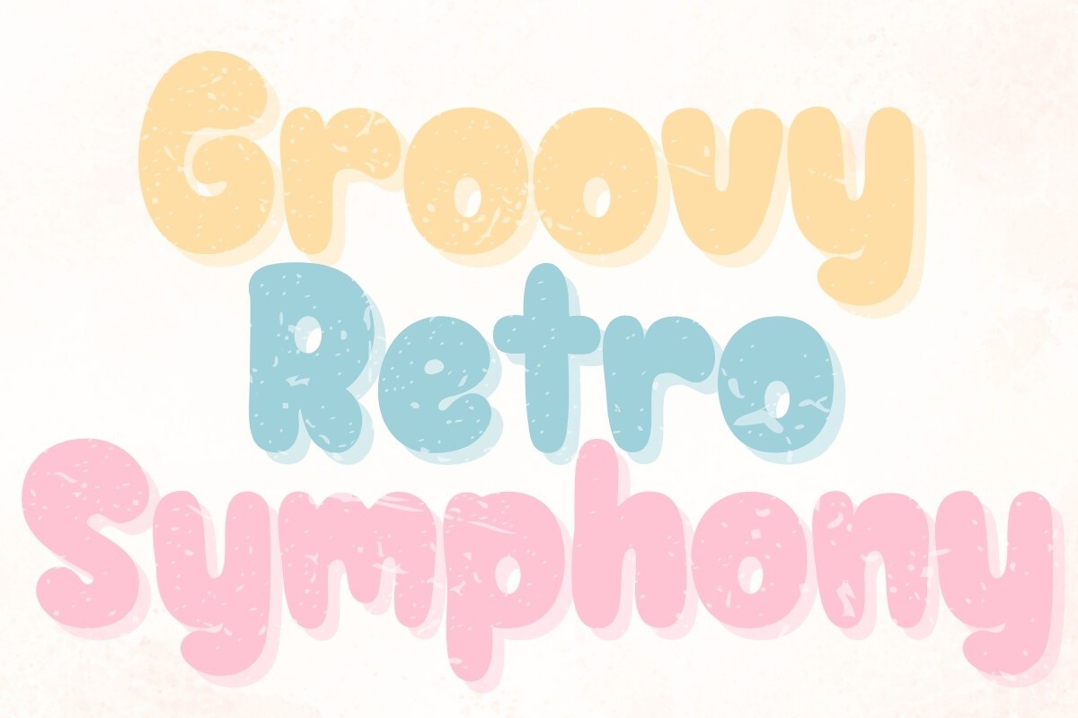 Beispiel einer Groovy Retro Symphony-Schriftart