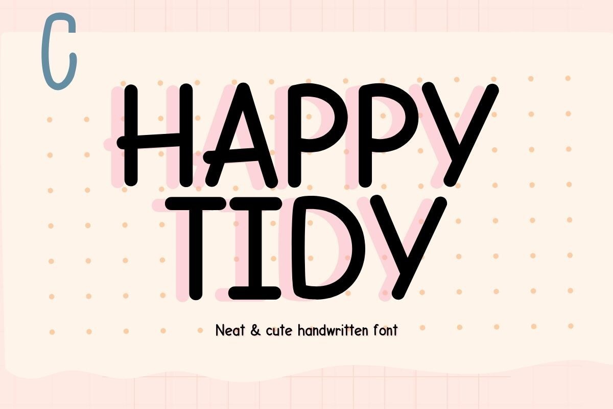 Beispiel einer Happy Tidy-Schriftart