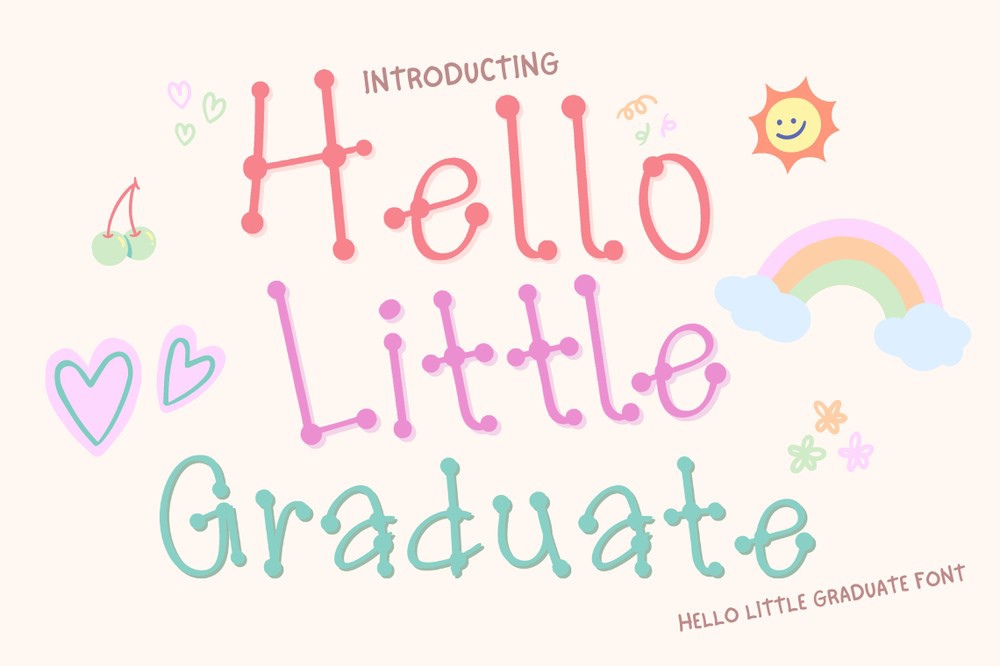 Beispiel einer Hello Little Graduate-Schriftart