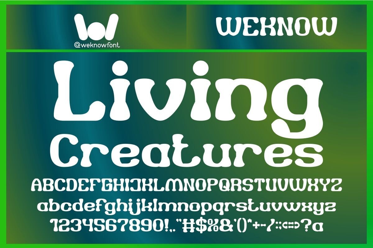 Beispiel einer Living Creatures-Schriftart