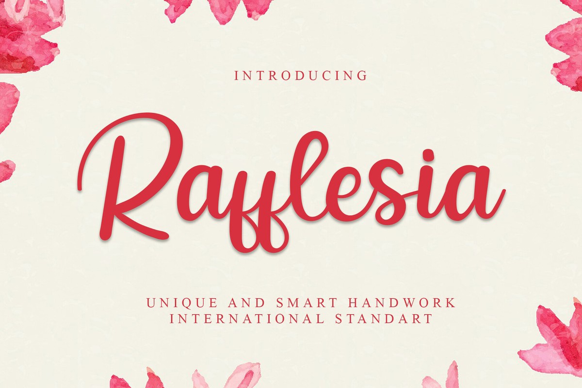 Beispiel einer Rafflesia Regular-Schriftart