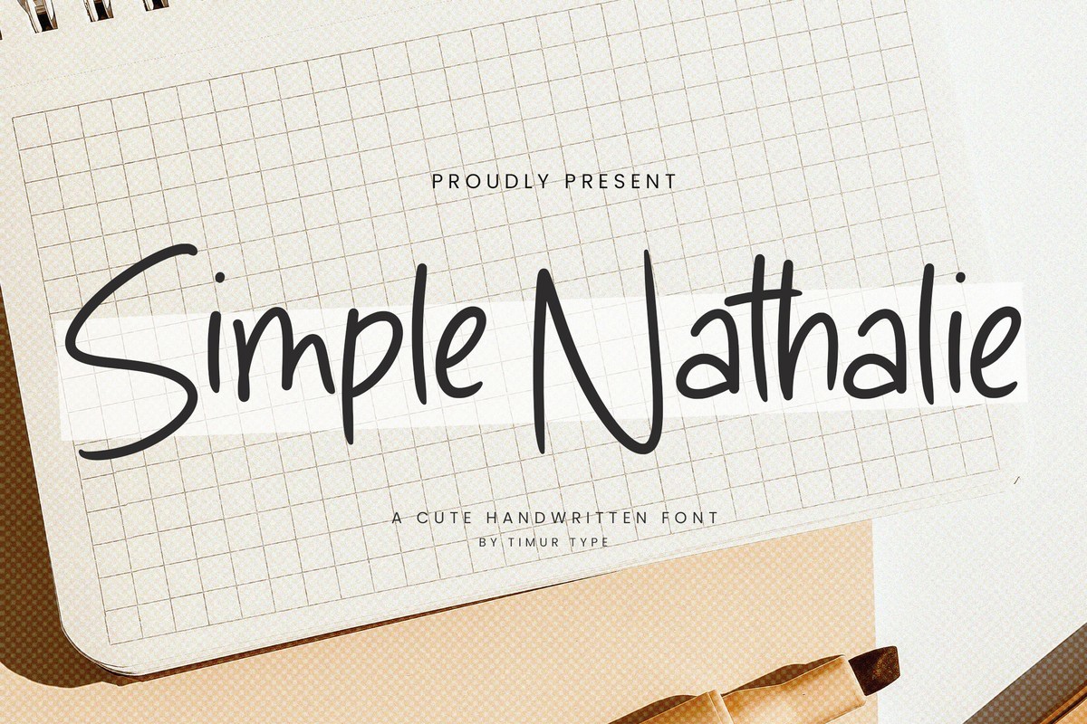 Beispiel einer Simple Nathalie-Schriftart