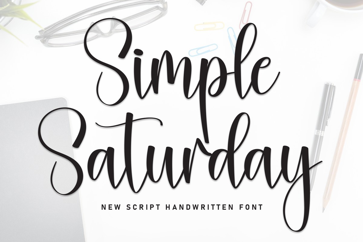 Beispiel einer Simple Saturday-Schriftart