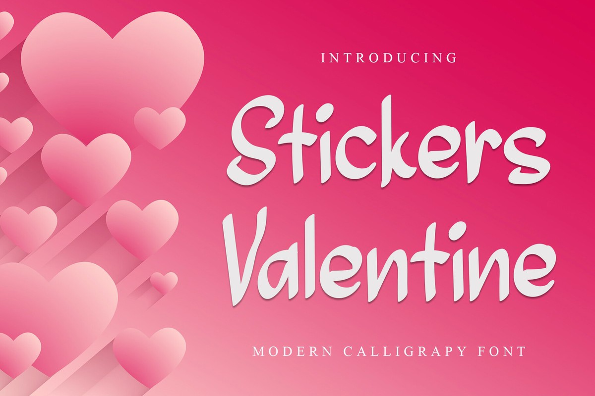 Beispiel einer Stickers Valentine-Schriftart