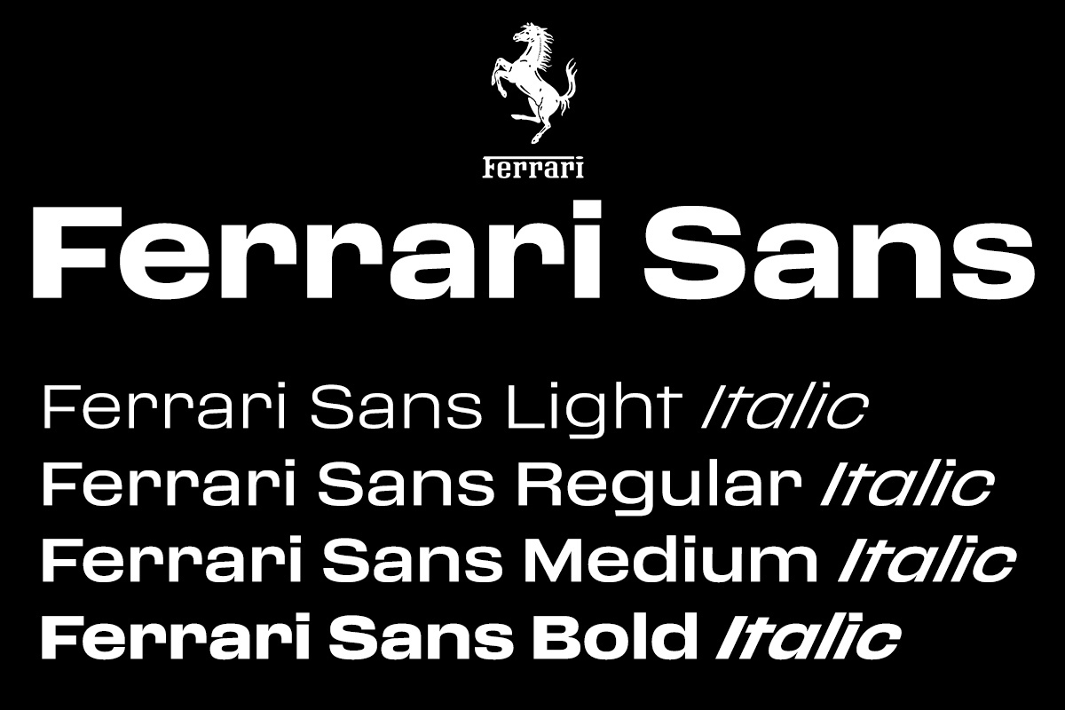 Beispiel einer Ferrari Sans Light-Schriftart