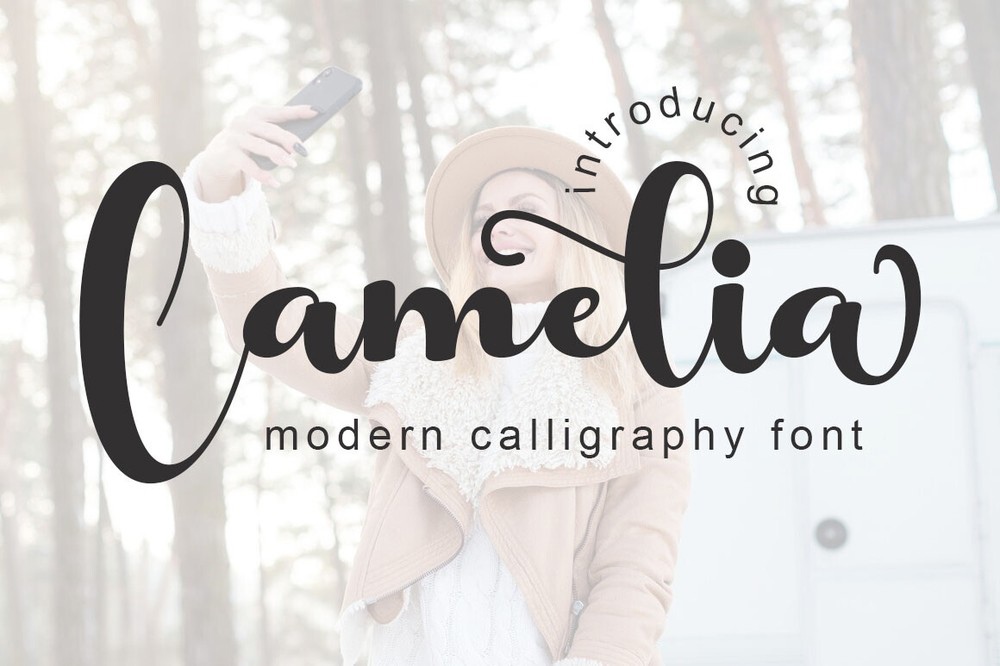 Beispiel einer Cameliа Regular-Schriftart