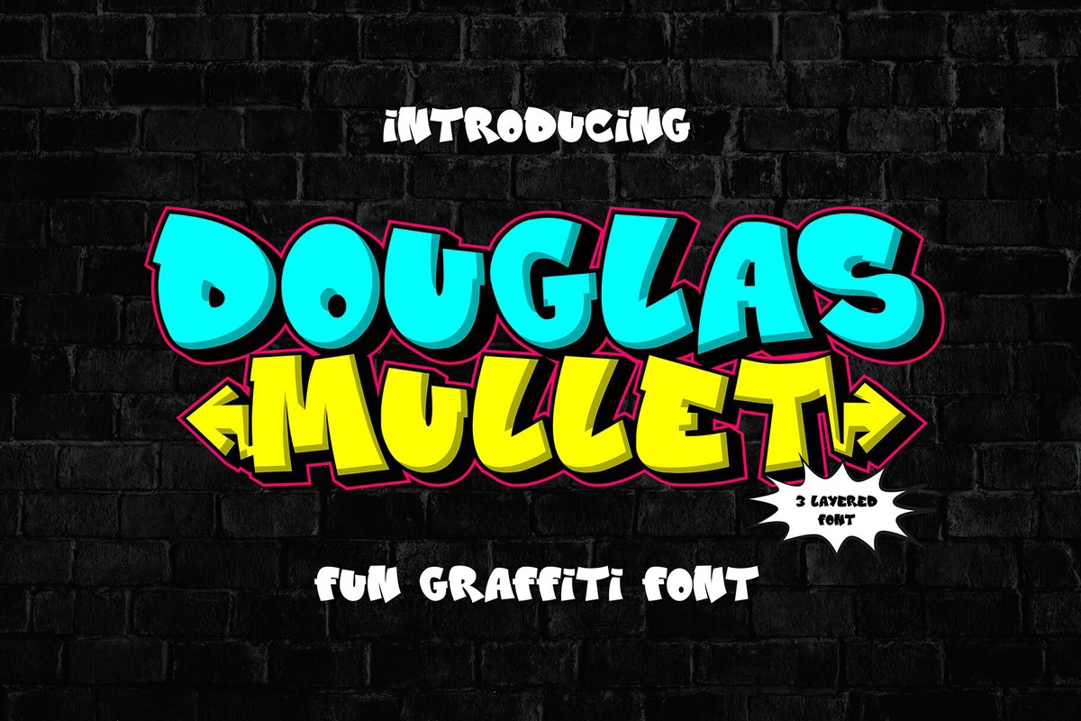 Beispiel einer Douglas Mullet-Schriftart
