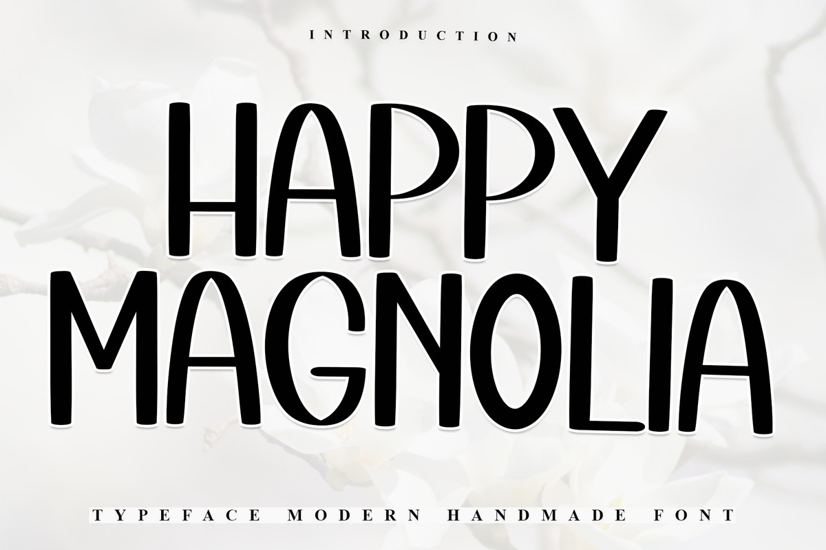 Beispiel einer Happy Magnolia-Schriftart