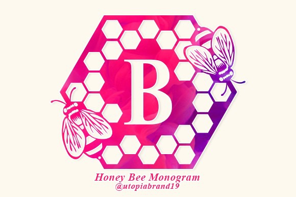 Beispiel einer Honey Bee Monogram-Schriftart
