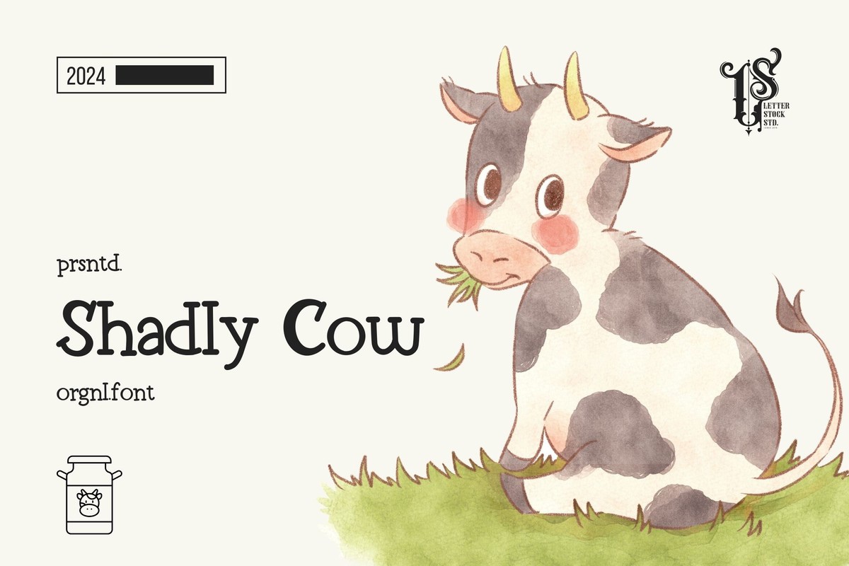 Beispiel einer Shadly Cow-Schriftart