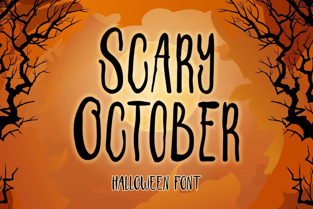 Beispiel einer Scary October Regular-Schriftart