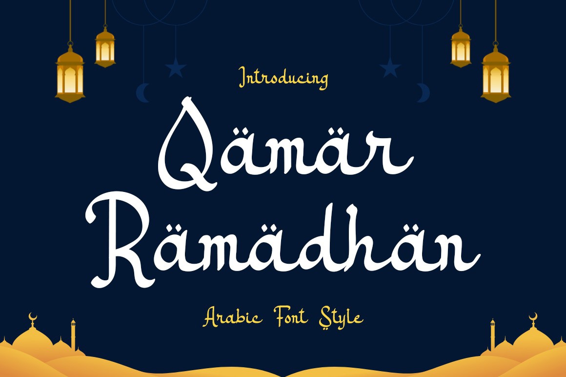Beispiel einer Qamar Ramadhan-Schriftart